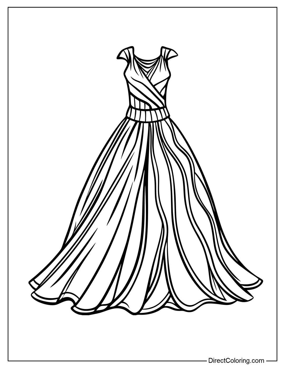Prom Dress Coloring Page